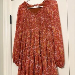 Lizard Thicket Red Paisley Midi Dress